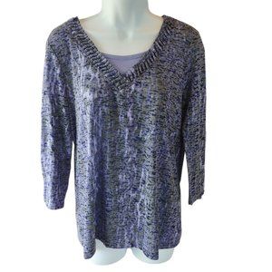 Erika Melanie 3/4 Sleeve  V-neck Top